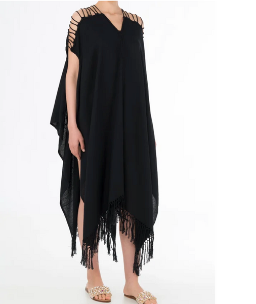 Cali Cotton Kaftan  Black