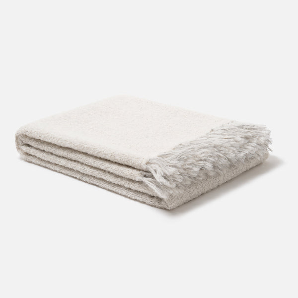 Boucle Alpaca Throw Natural Ecru