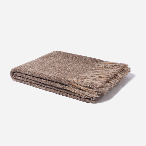 Boucle alpaca Throw Brown